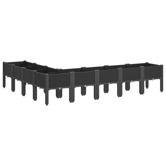 Potager surélevé XXL PP aspect rotin pour grand jardin 200x160x42 cm noir – ComfortXL Outdoor Living - Image 5