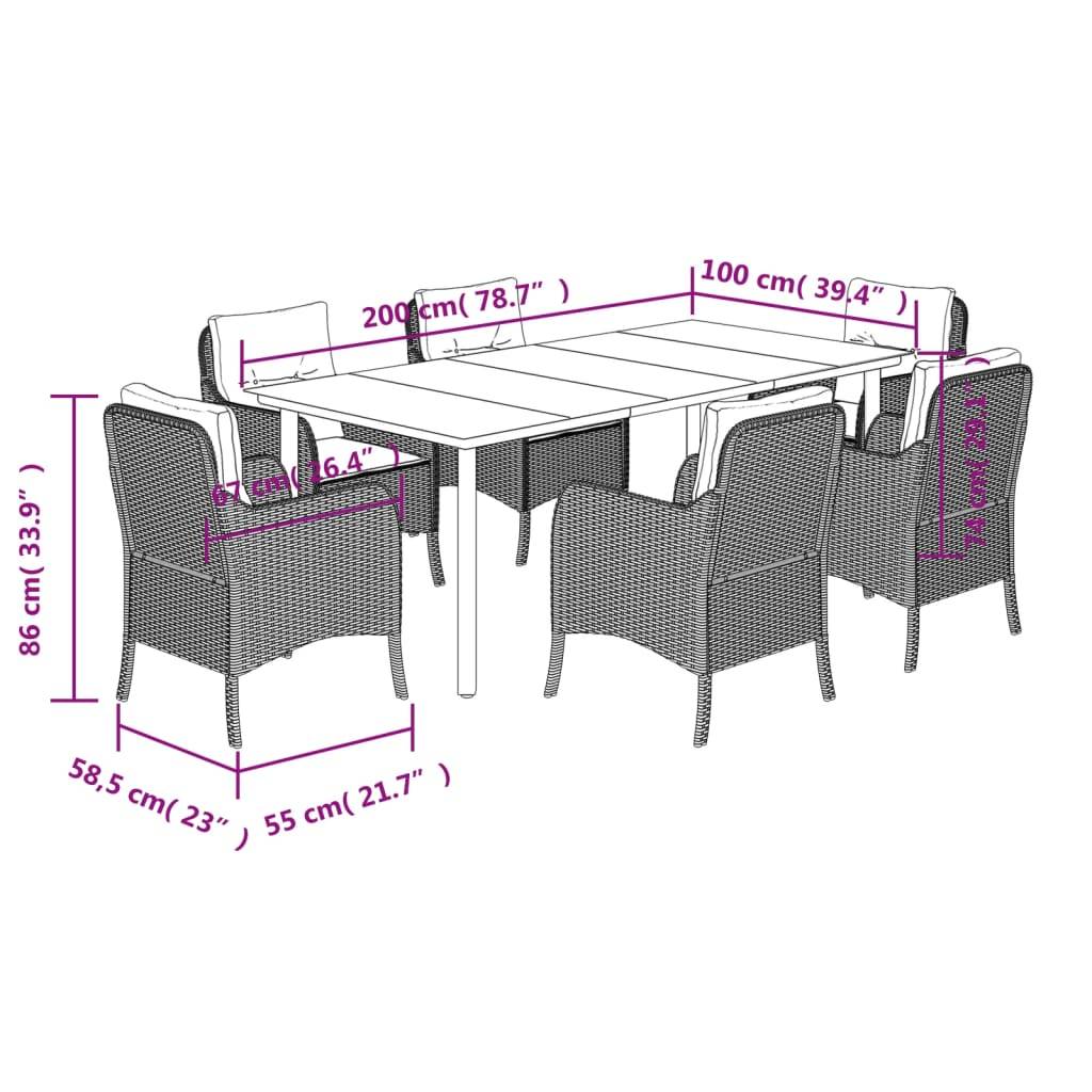 ComfortXL - Ensemble repas 6 personnes résine tressée grande table de jardin Beige – ComfortXL Outdoor Living - Image 7
