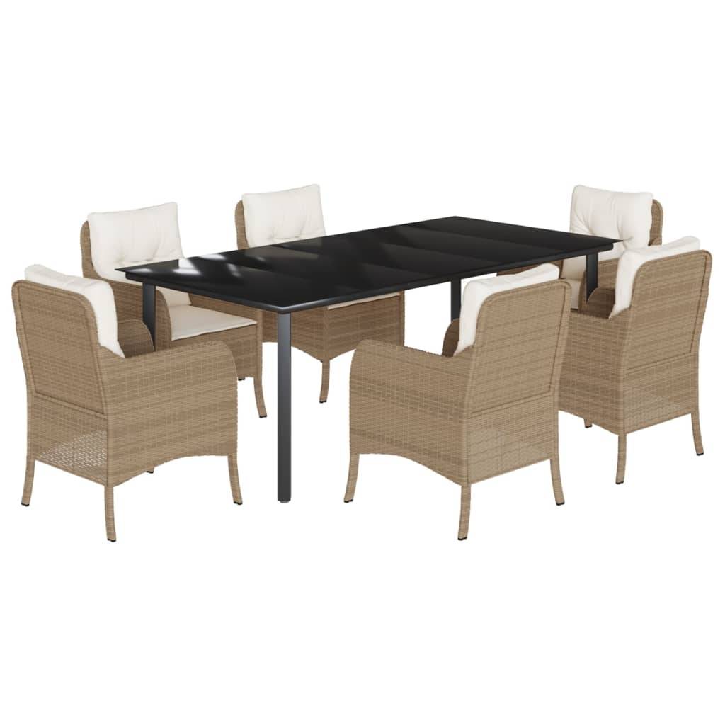 ComfortXL - Ensemble repas 6 personnes résine tressée grande table de jardin Beige – ComfortXL Outdoor Living - Image 2
