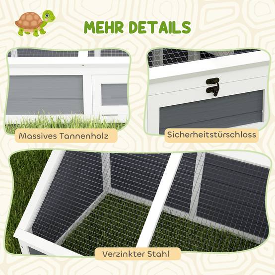 Enclos pour tortues bois gris clair 120 x 55 x 50 cm - PANGIVO - Image 10