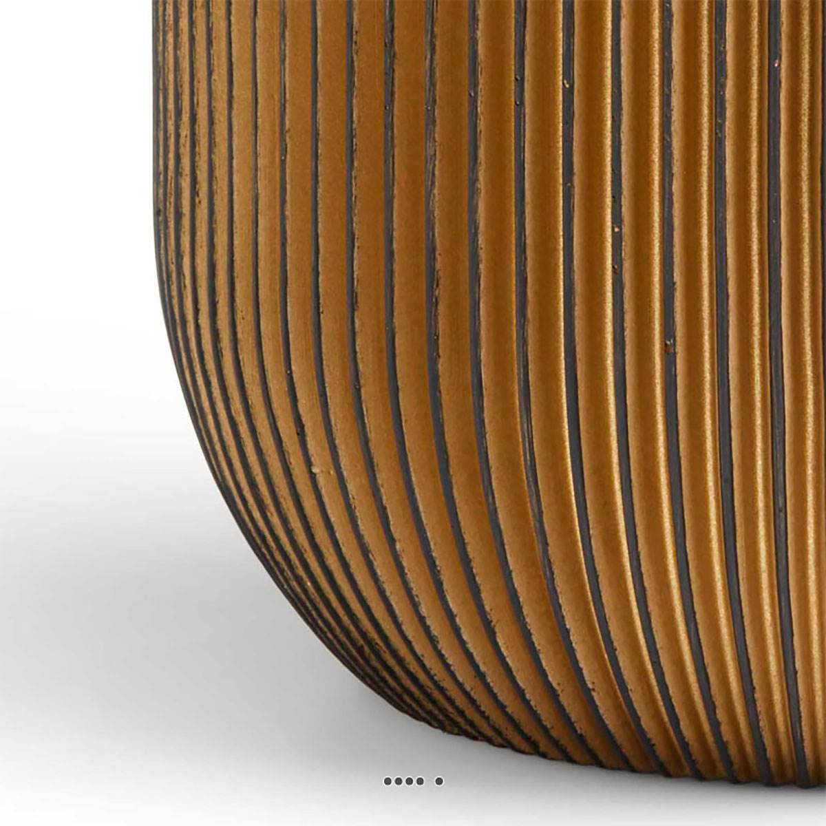 Artificielles - Superbe pot Groove eggpot doré fibres synthétiques H 13 x D 14 cm - dimhaut: H 13 cm - couleur: Doré - Image 2