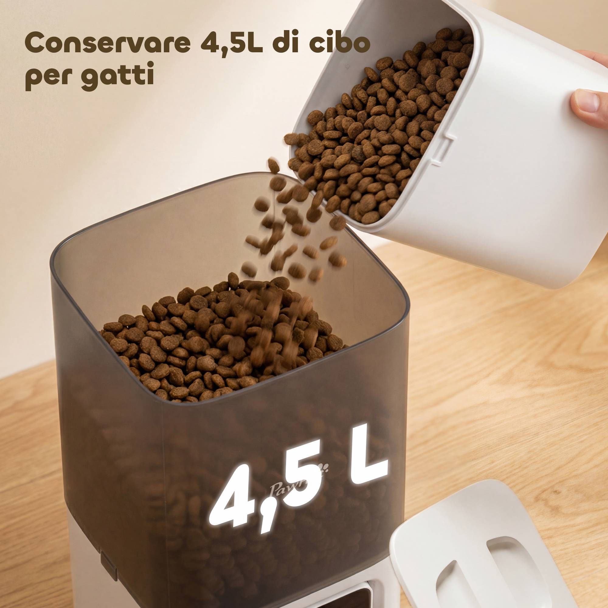 Distributeur automatique de nourriture pour chats de 4,5 L avec application et enregistreur vocal - Image 8
