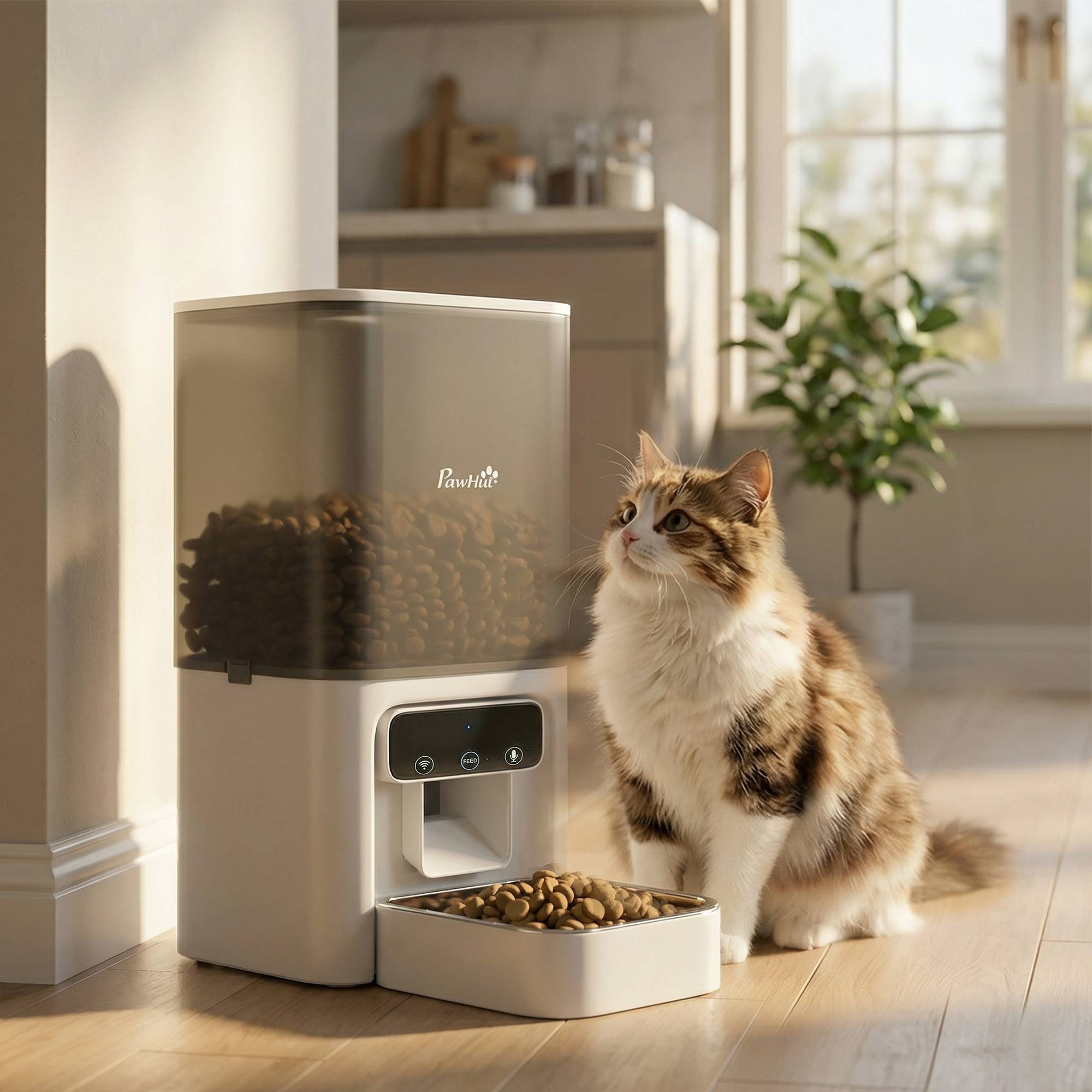 Distributeur automatique de nourriture pour chats de 4,5 L avec application et enregistreur vocal - Image 3