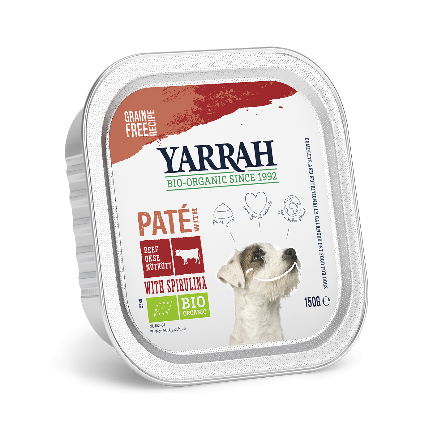 Yarrah - Pâtées Bio Sans Céréales Boeuf & Poulet pour Chien - Image 1