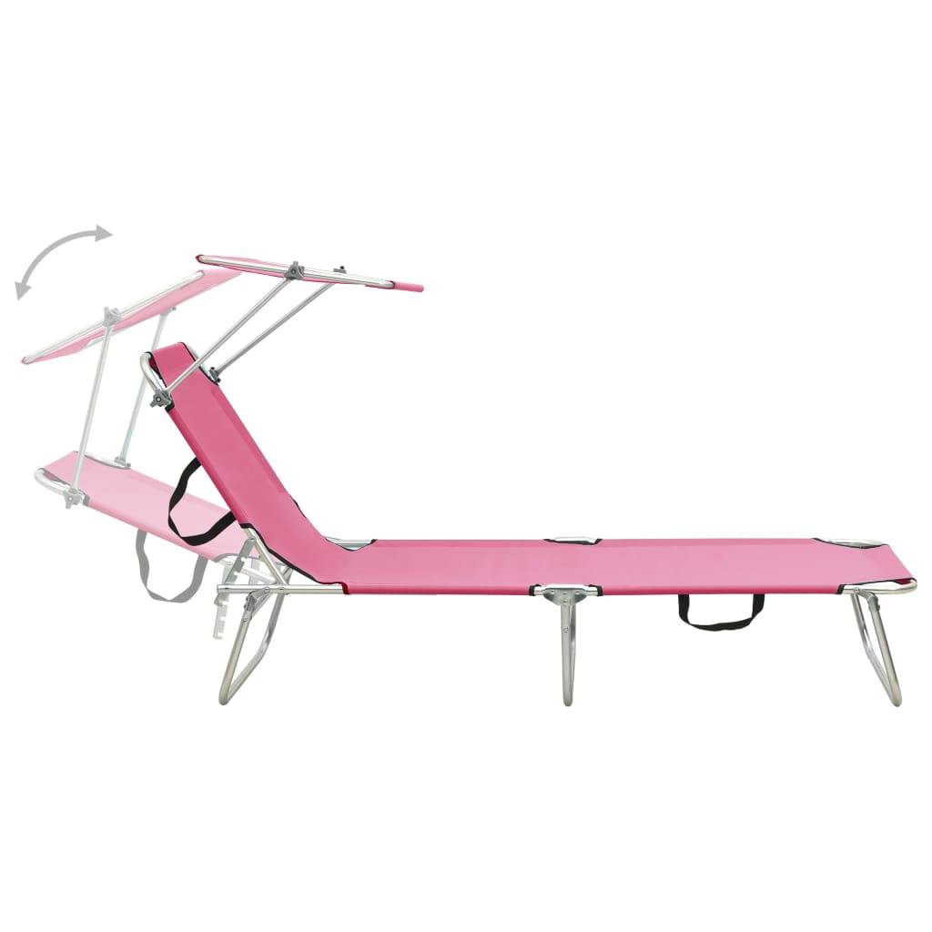 ComfortXL - Chaise Longue Aluminium Auvent Réglable Rose – ComfortXL Outdoor Living - Image 4