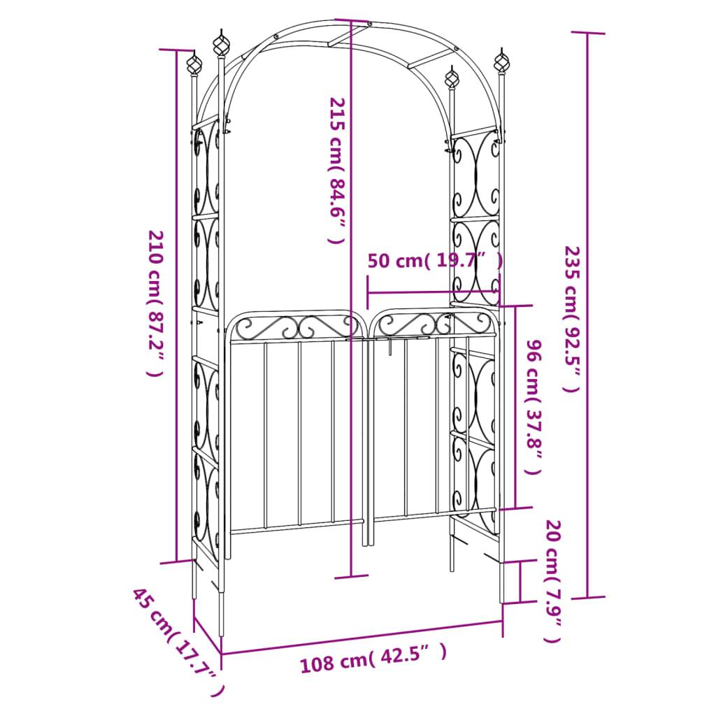 Prolenta Premium - Pergola acier noir  108 x 45 x 235 cm  - Prolenta premium p398.1 - Image 10