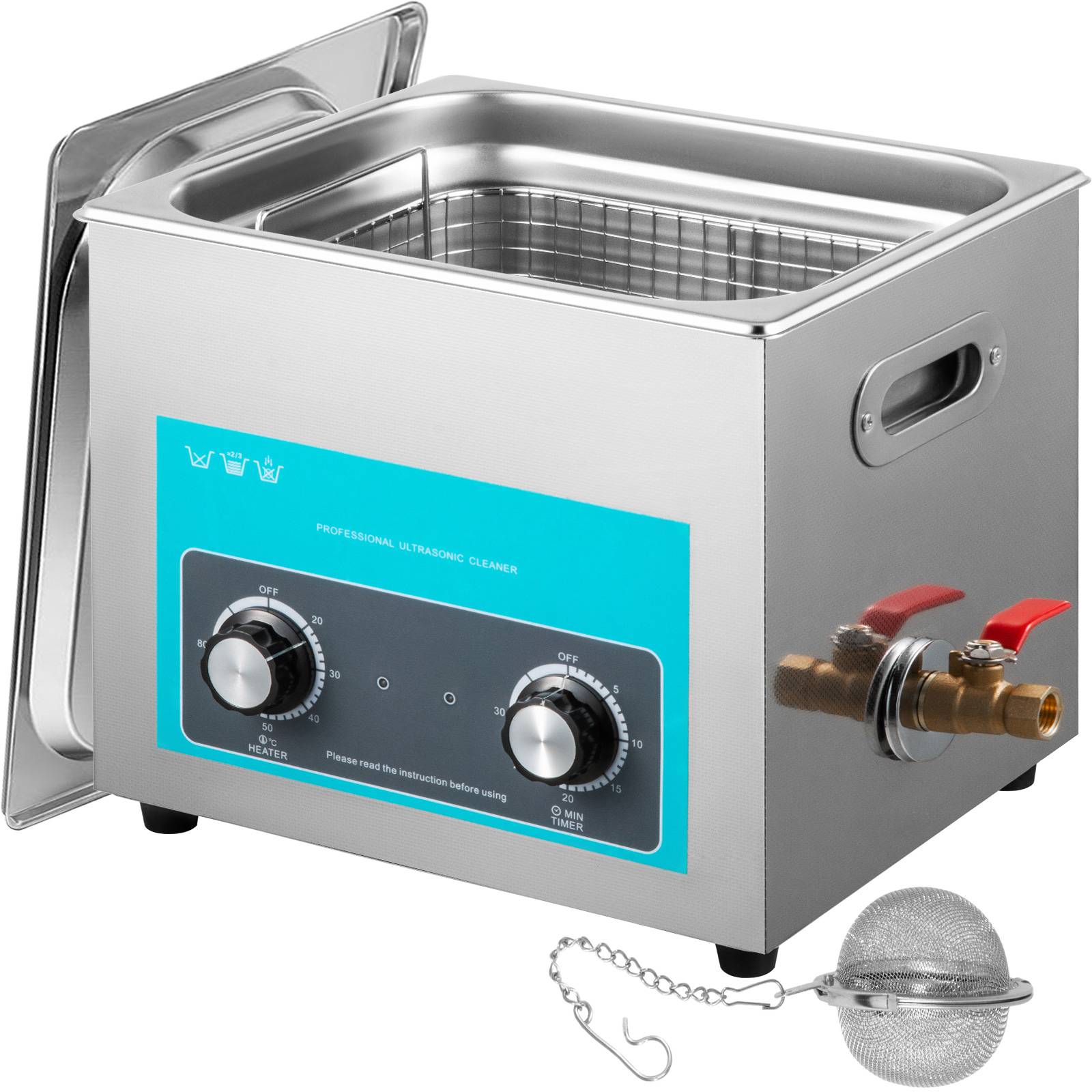 VEVOR Nettoyeur ultrasons VEVO 10L avec minuterie/chauffage, 220V, inox 40 kHz. - Image 1