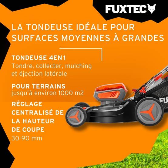 FUXTEC - Tondeuse à batterie autotractée FX-E2RM51 40 V 51 cm avec mulching et éjection latérale – Fuxtec - Image 5
