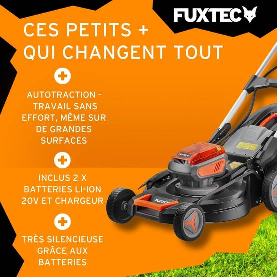 FUXTEC - Tondeuse à batterie autotractée FX-E2RM51 40 V 51 cm avec mulching et éjection latérale – Fuxtec - Image 4