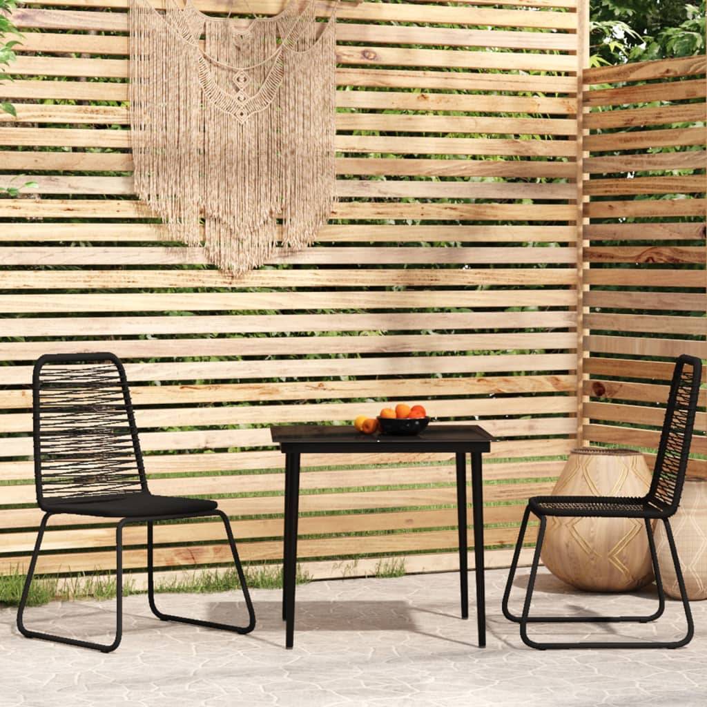 ComfortXL - Set de Repas de Jardin 2 Personnes Table en Verre Noir – ComfortXL Outdoor Living - Image 1