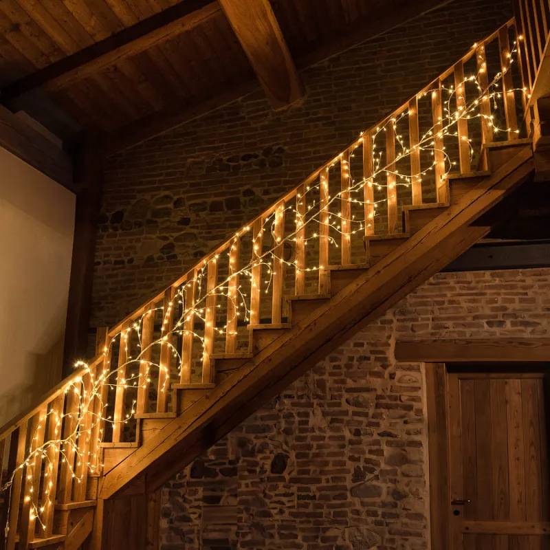 Lotti - Branche lumineuse 5M 480 LED blanc chaud fixe champagne prolongeable IP44 RAC-PF Lotti - Image 3