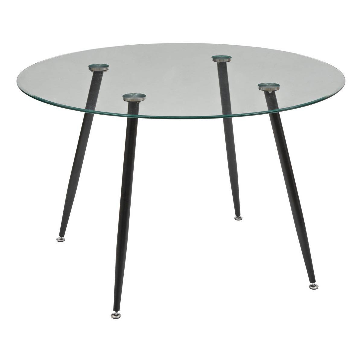 Atmosphera - Table à manger en verre trempé 4 places Ostras D120cm - Atmosphera Créateur d'intérieur - Image 2