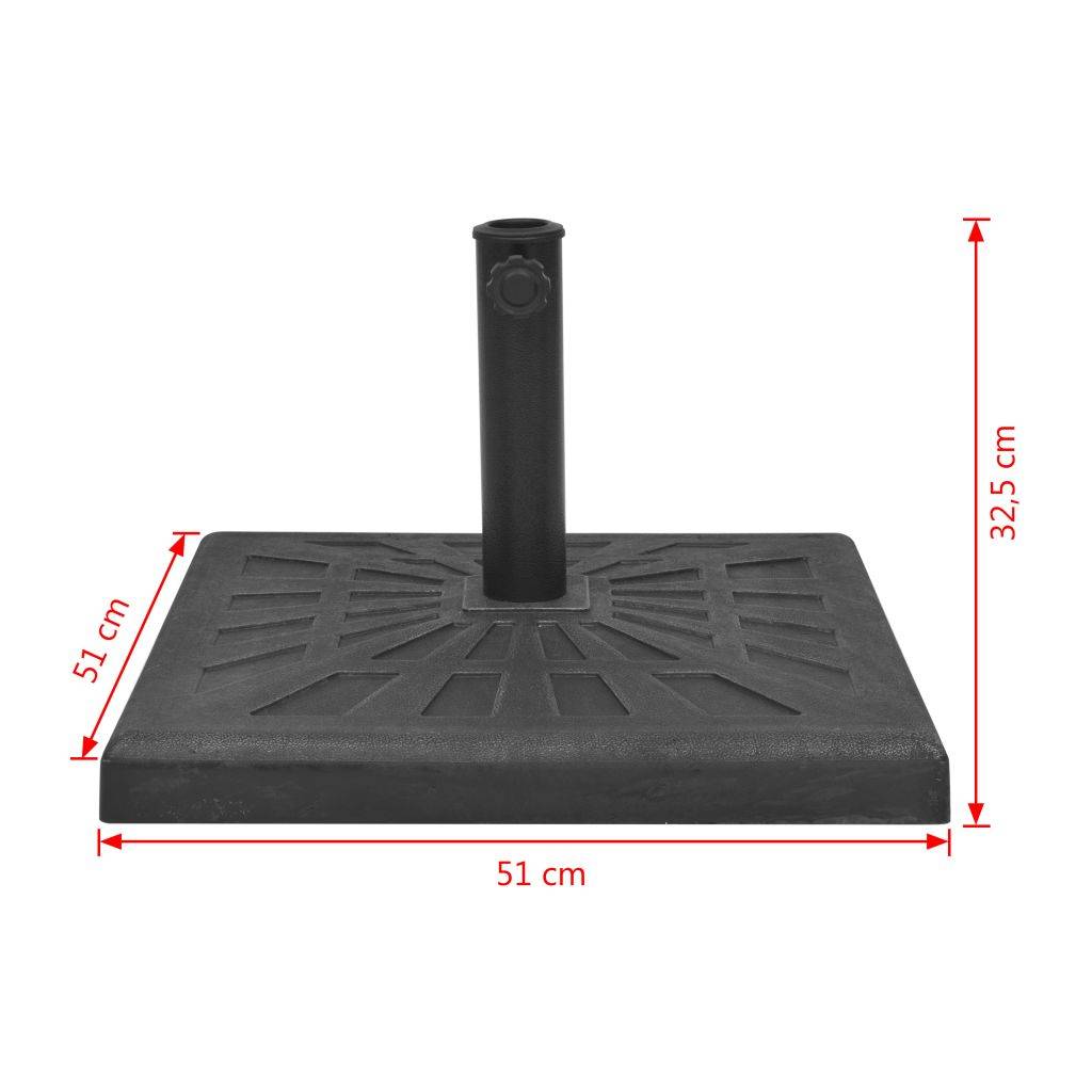 Helloshop26 - Pied socle Base carrée de parasol résine noir 19 kg - Image 5