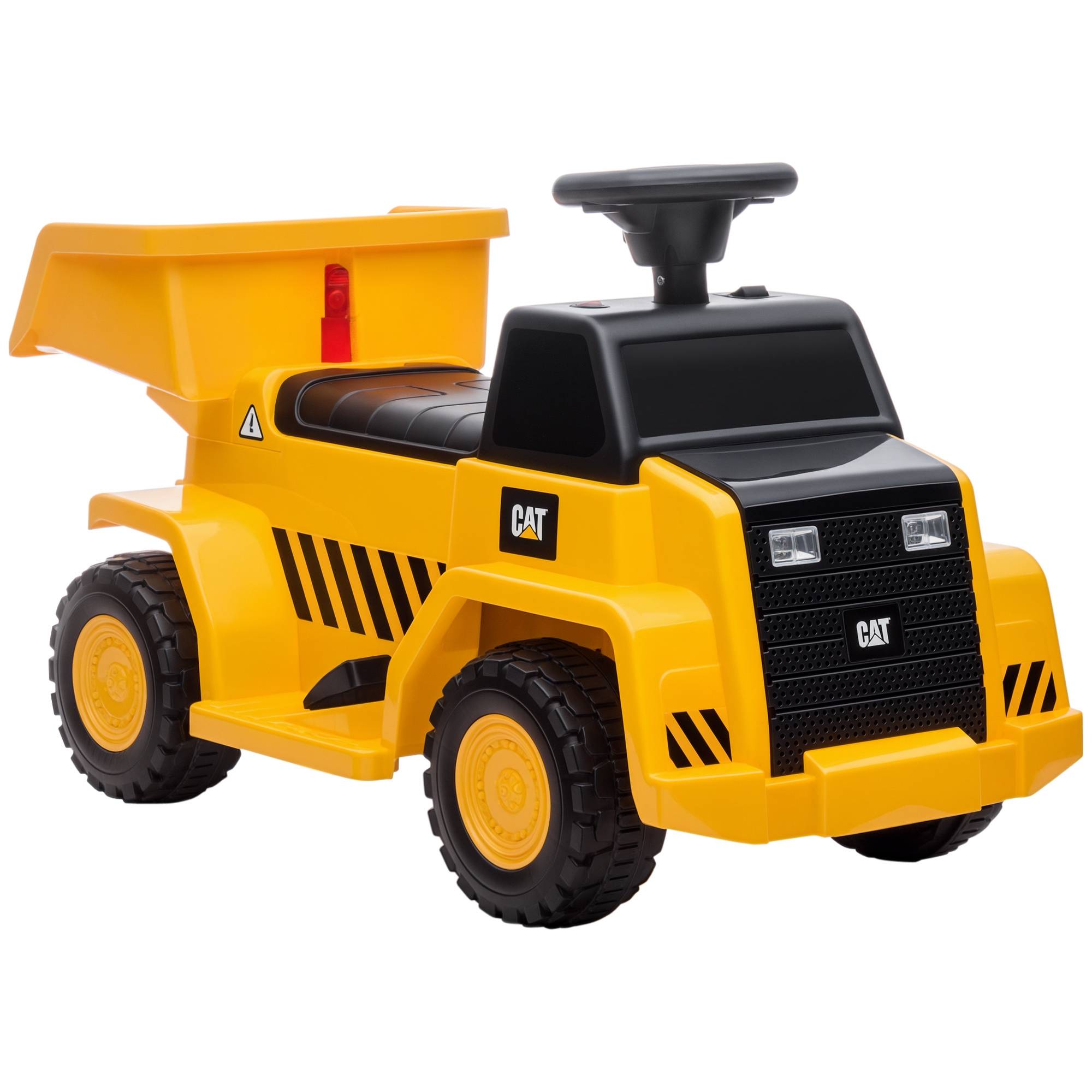 Sans Marque - Camion-benne électrique enfants plateau basculant 3 km/h phares klaxon jaune 74,5x36x43,5 cm - Image 1