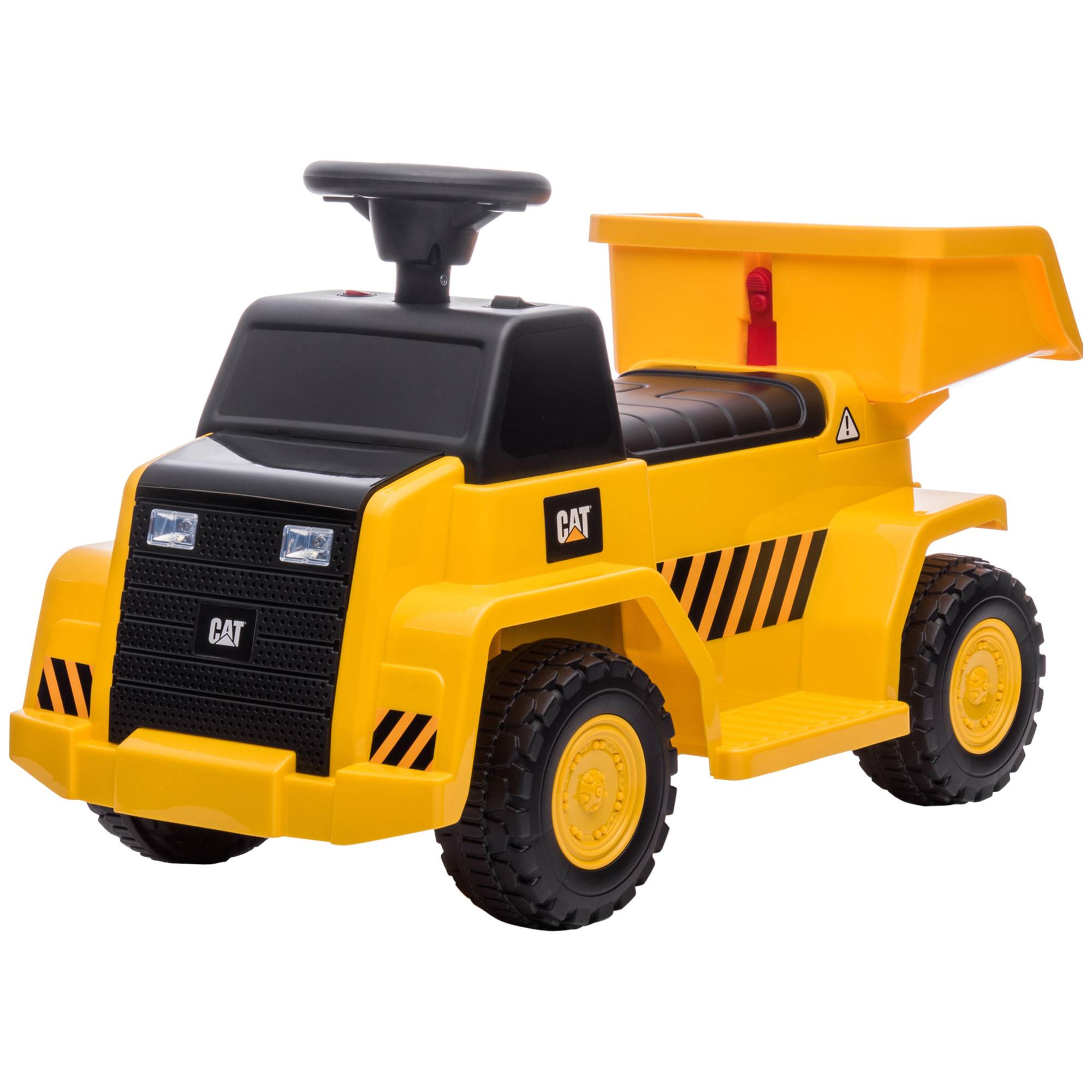 Sans Marque - Camion-benne électrique enfants plateau basculant 3 km/h phares klaxon jaune 74,5x36x43,5 cm - Image 2