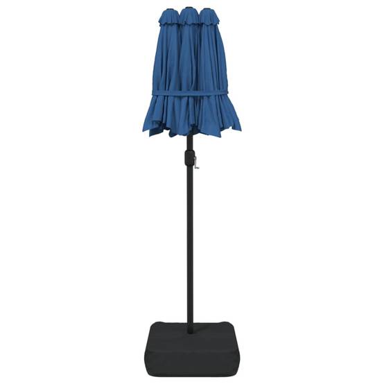 Parasol de jardin | Parasol d'extérieur à double tête avec LED bleu azuré 316x145 cm Maison Chic - Image 7