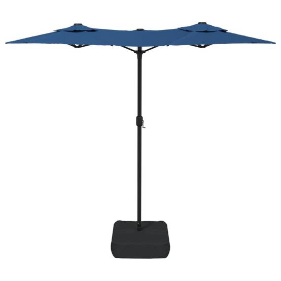 Parasol de jardin | Parasol d'extérieur à double tête avec LED bleu azuré 316x145 cm Maison Chic - Image 5