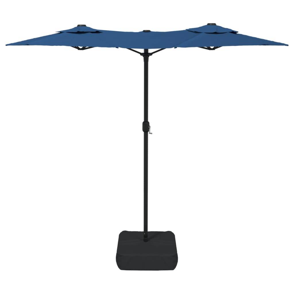 Parasol de jardin | Parasol d'extérieur à double tête avec LED bleu azuré 316x145 cm Maison Chic - Image 5
