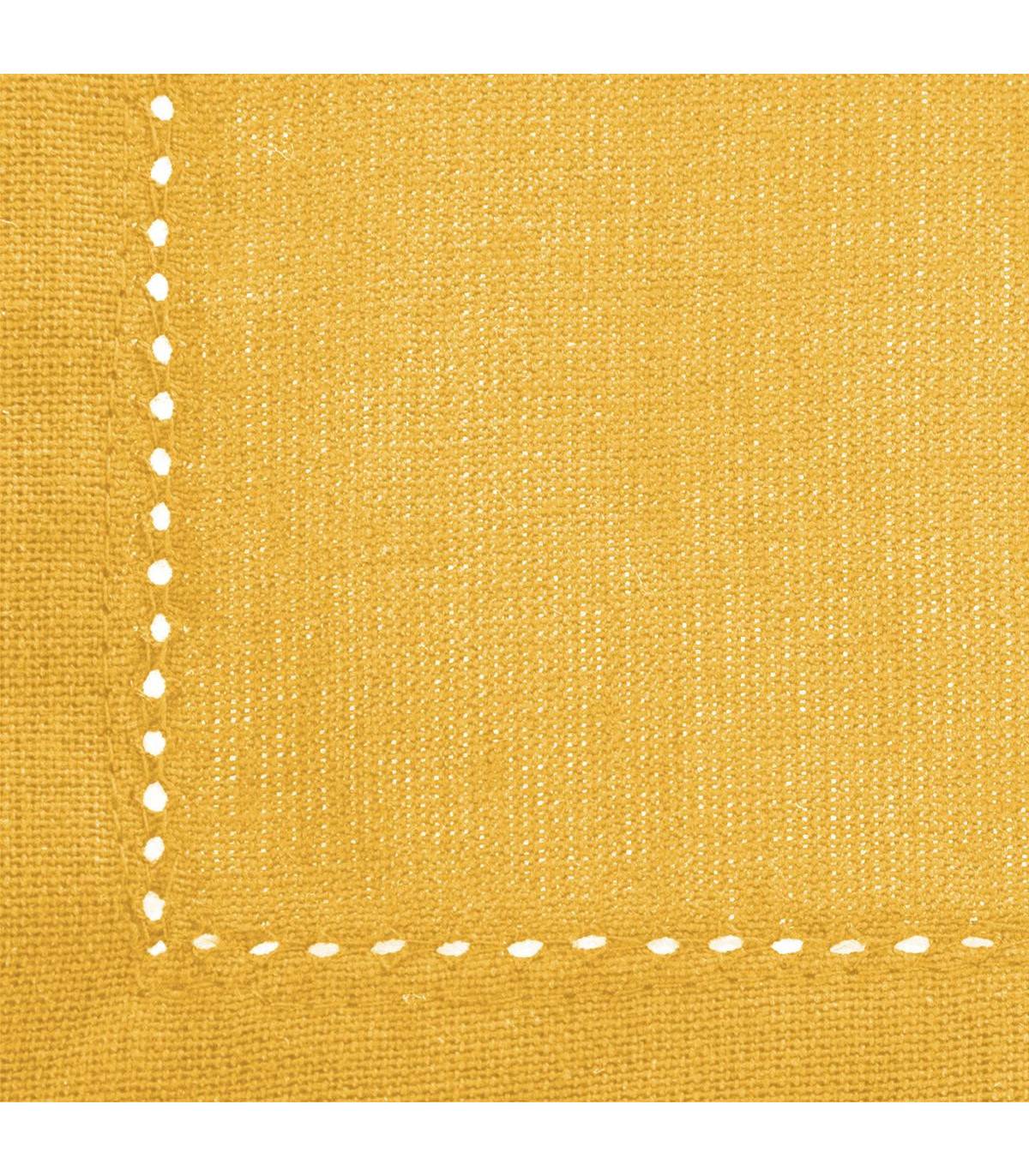 Nappe en coton Chambray Ocre 140 x 240 cm - Image 2