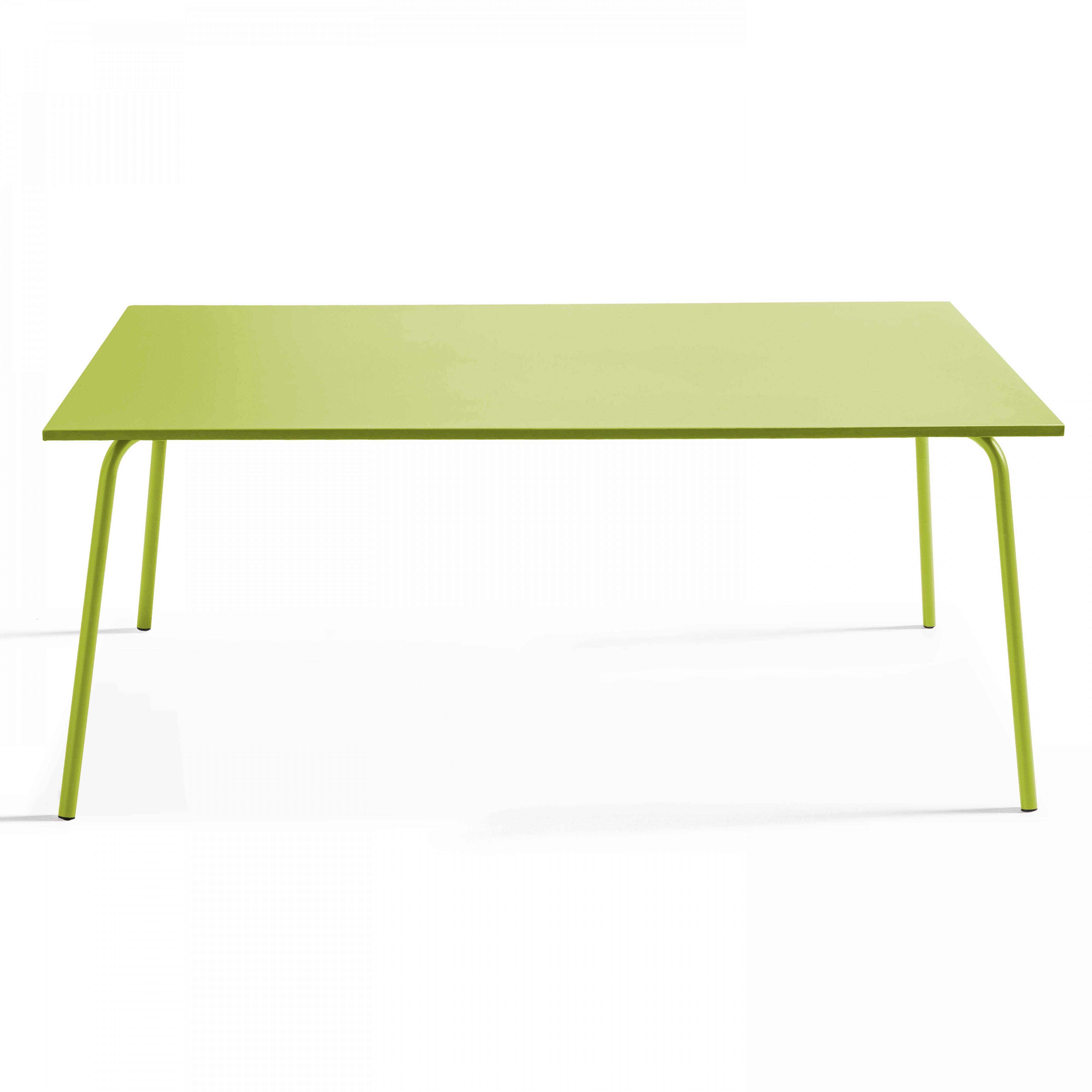Oviala - Table de jardin rectangulaire en métal vert - Oviala - Image 2