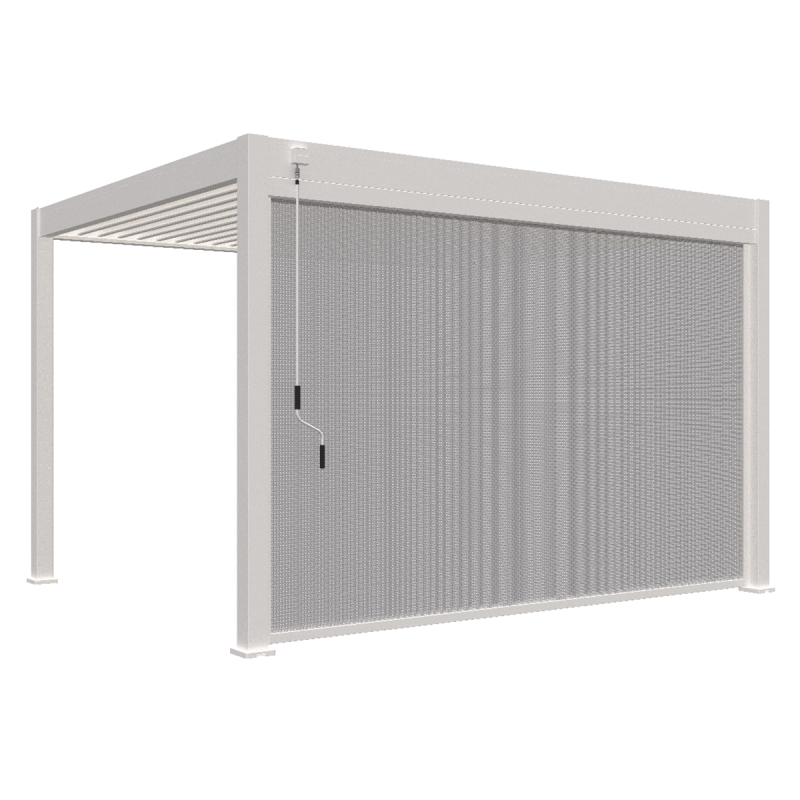 Ombrea - Pergola bioclimatique Ombréa autoportante VS 3x4M Blanc + 1 store 4M blanc - Image 2