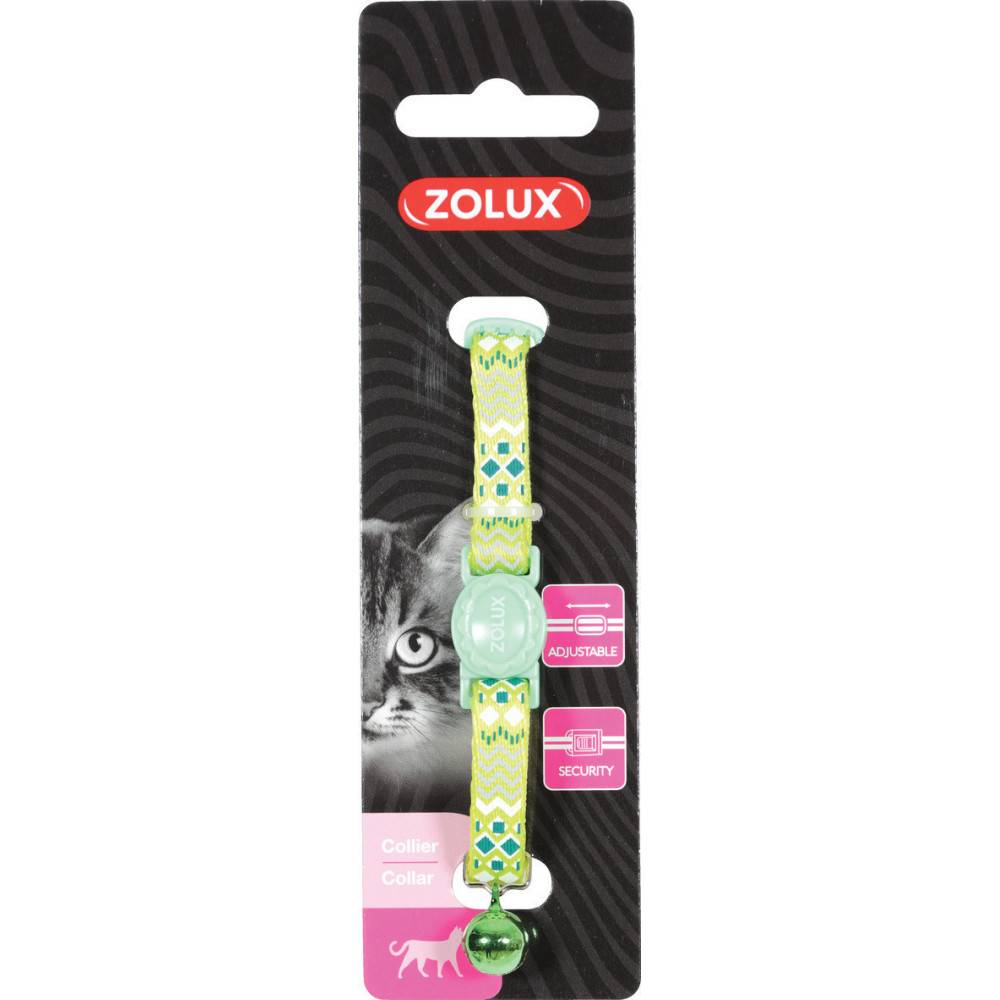 Zolux - zolux - Collier ETHNIC nylon réglable de 17 à 30 cm vert pour chat - Image 2