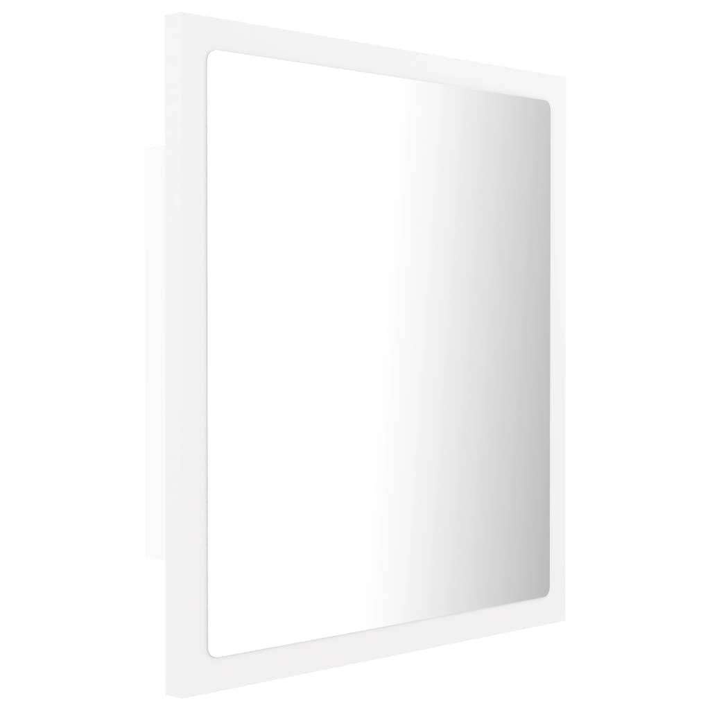 Miroir à led de salle de bain 40 x 8,5 x 37 cm acrylique blanc - Image 1