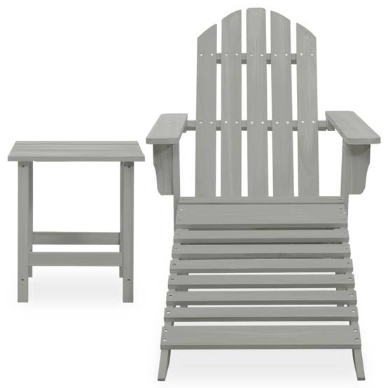 ComfortXL - Fauteuil de Jardin Adirondack Repose-pieds et Table d'appoint Bois Gris – ComfortXL Outdoor Living - Image 2