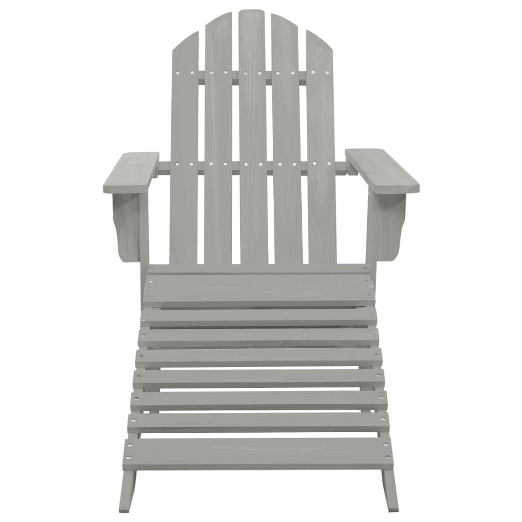 ComfortXL - Fauteuil de Jardin Adirondack Repose-pieds et Table d'appoint Bois Gris – ComfortXL Outdoor Living - Image 6