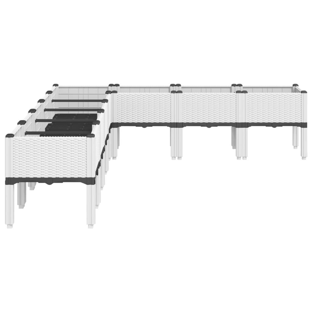 ComfortXL - Grand carré potager surélevé modulable PP aspect rotin blanc 200cm – ComfortXL Outdoor Living - Image 4