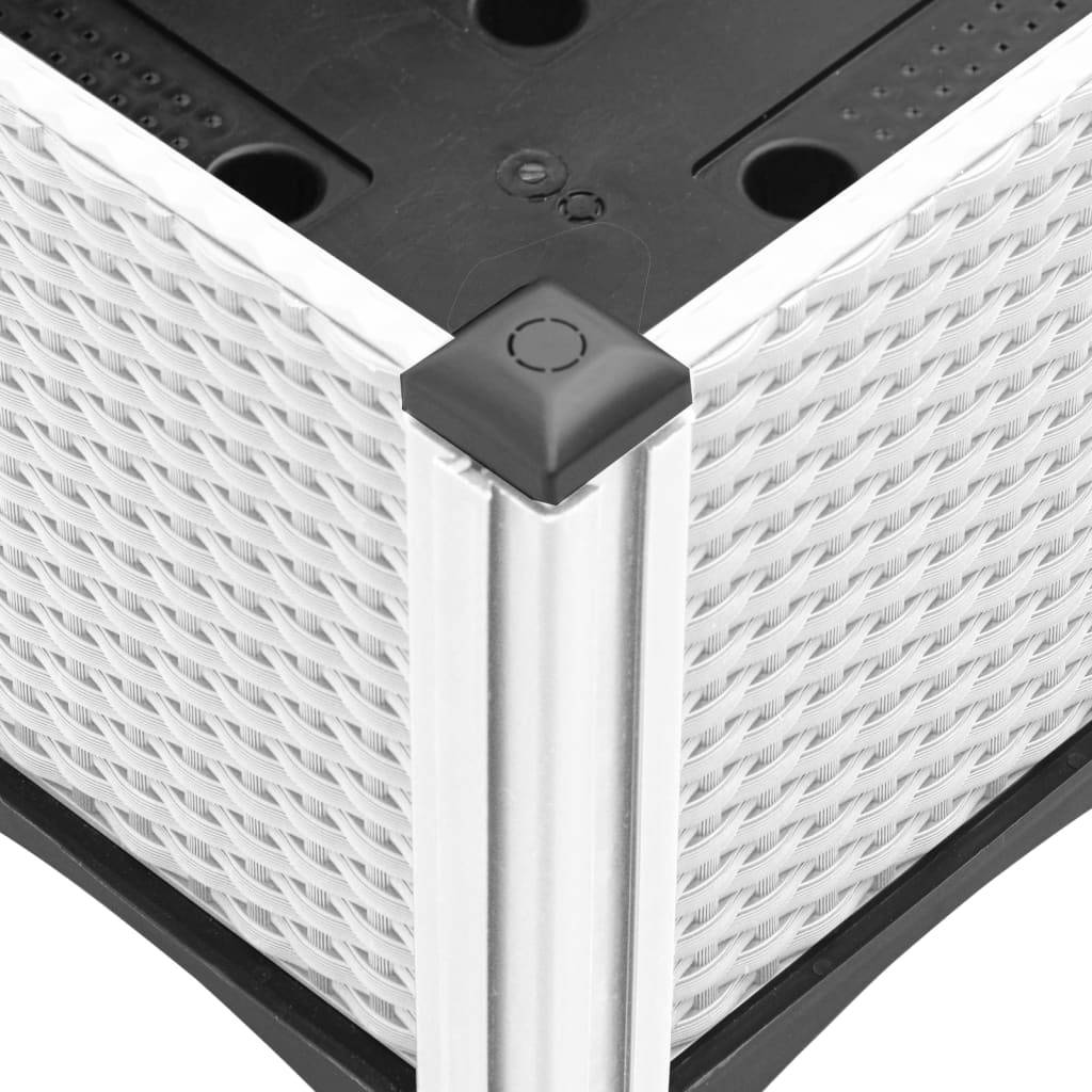 ComfortXL - Grand carré potager surélevé modulable PP aspect rotin blanc 200cm – ComfortXL Outdoor Living - Image 7