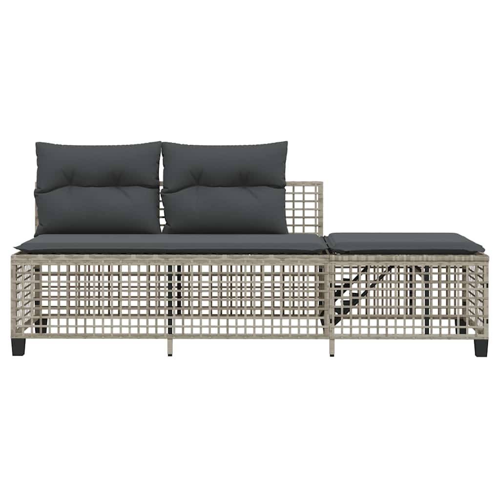 Salon de jardin d'angle avec coussins 3 pcs | Mobilier d'extérieur gris clair rotin Maison Chic - Image 7