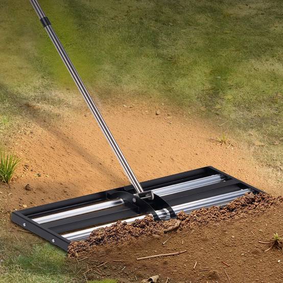 Vevor - VEVOR Râteau Nivellement Pelouse Niveleur Gazon 763x255x2100 mm Manche Réglable - Image 8