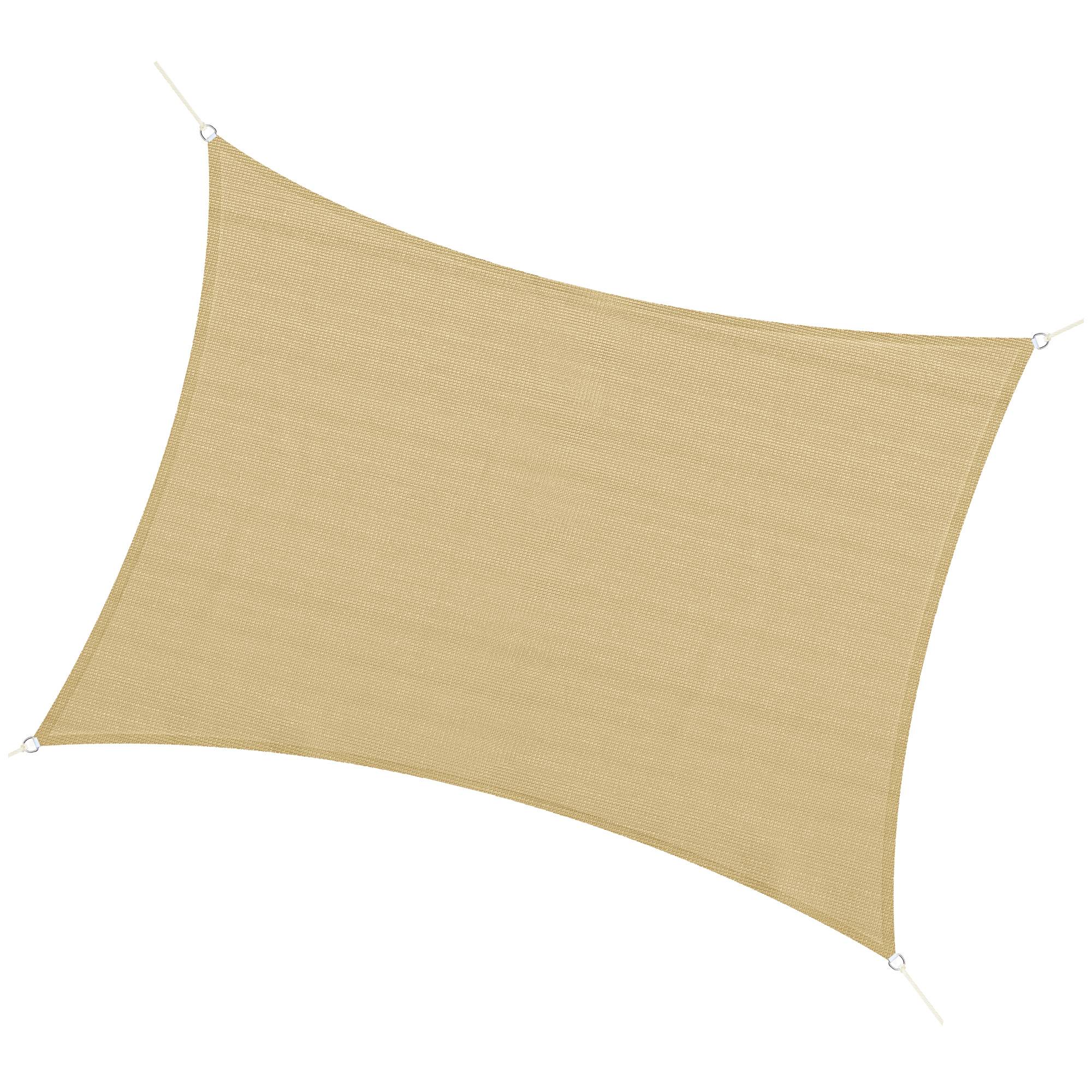 Voile d'ombrage Voile solaire - rectangulaire 4 x 3 m HDPE HDPE résistant aux UV beige fr584 - Image 1