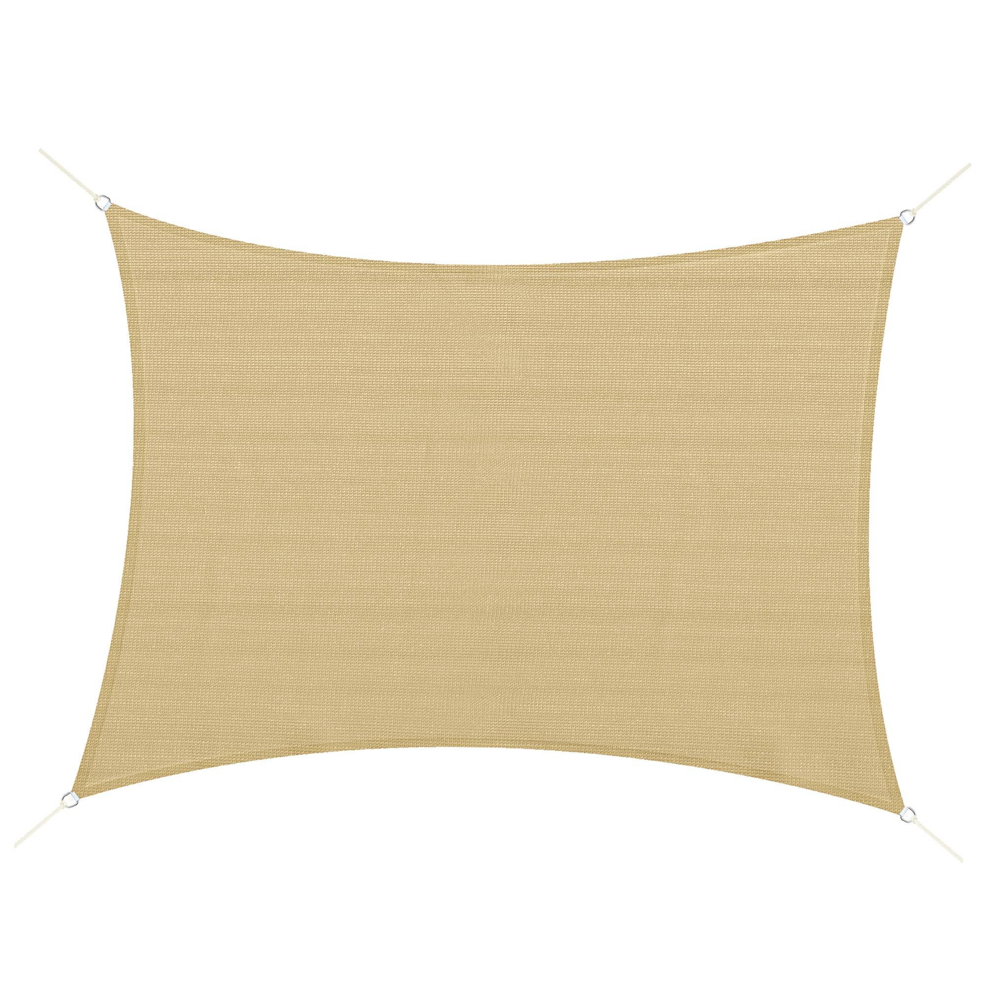 Voile d'ombrage Voile solaire - rectangulaire 4 x 3 m HDPE HDPE résistant aux UV beige fr584 - Image 2