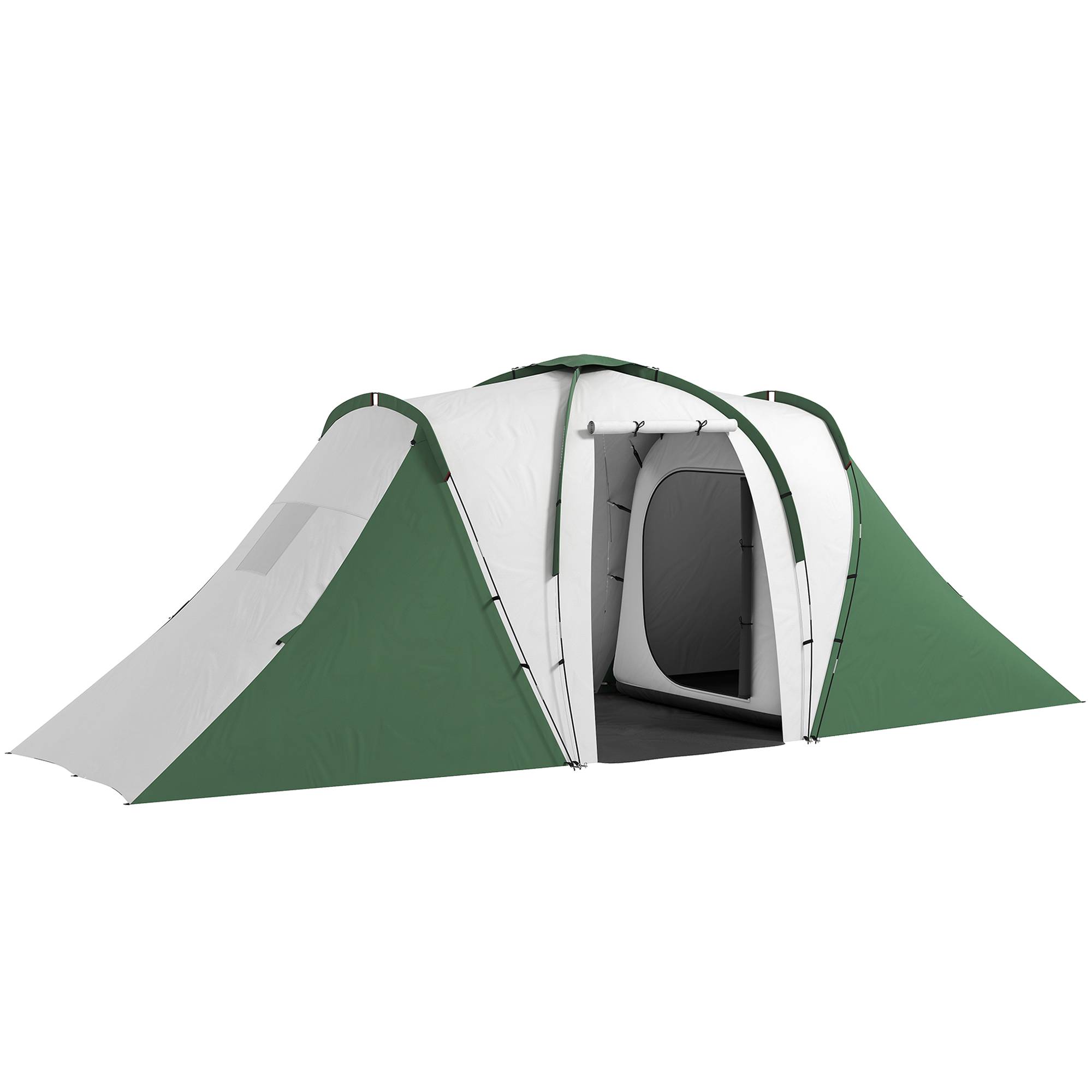 ComfortXL - Tente tunnel polyester 4 personnes 2 chambres séjour imperméable 555 x 225 x 190 cm gris vert - ComfortXL Outdoor Living - Image 1