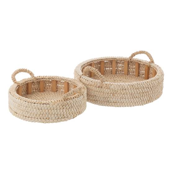 Lot de 2 Plateaux en Maïs "Edmund" 48cm Naturel - Image 1