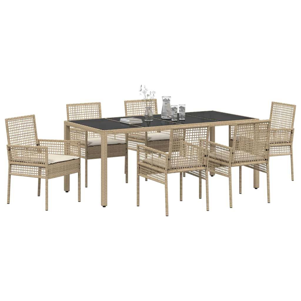 ComfortXL - Table et chaises de jardin 6 places en polyrotin beige pour repas en terrasse et extérieur – ComfortXL Outdoor Living - Image 3