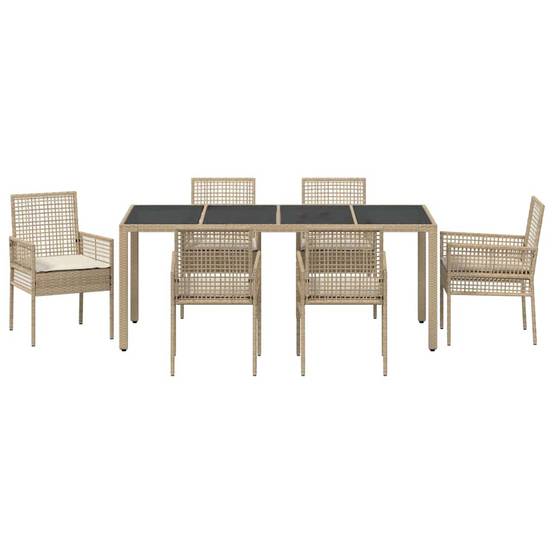 ComfortXL - Table et chaises de jardin 6 places en polyrotin beige pour repas en terrasse et extérieur – ComfortXL Outdoor Living - Image 7