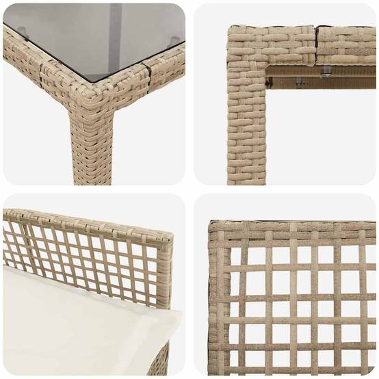 ComfortXL - Table et chaises de jardin 6 places en polyrotin beige pour repas en terrasse et extérieur – ComfortXL Outdoor Living - Image 9