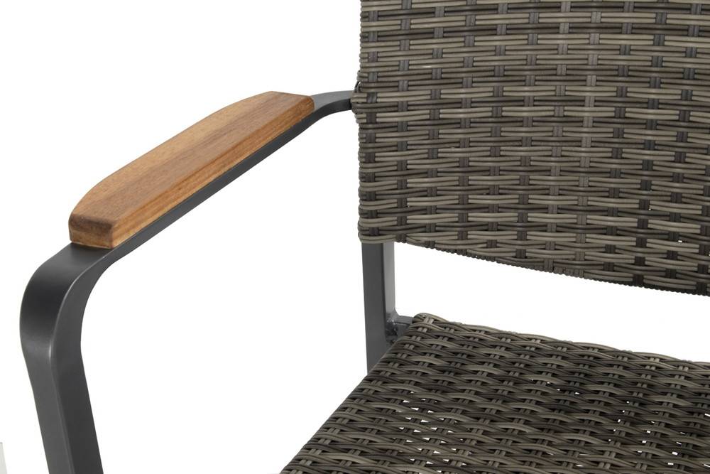 Châlet-Jardin - Chaise Sintra en résine tressée - pieds en aluminium - Anthracite/marron grisé Chalet & Jardin - Image 3