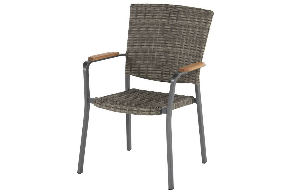 Châlet-Jardin - Chaise Sintra en résine tressée - pieds en aluminium - Anthracite/marron grisé Chalet & Jardin - Image 2