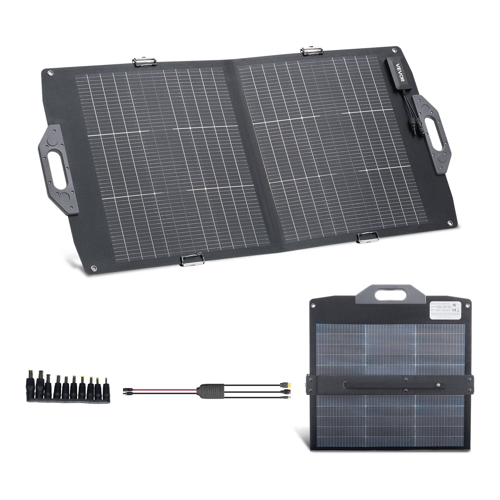Vevor - VEVOR Panneau Solaire Portable Chargeur Pliable Monocristallin Bifacial 100 W - Image 1