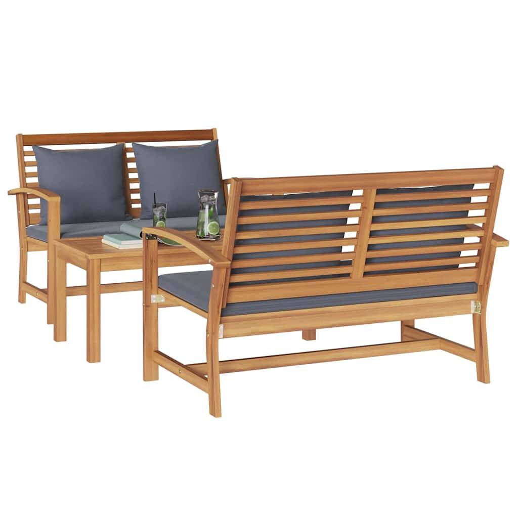 ComfortXL - Ensemble table et bancs de jardin en Teck massif naturel mobilier robuste et élégant pour terrasse Bois naturel – ComfortXL Outdoor Living - Image 3