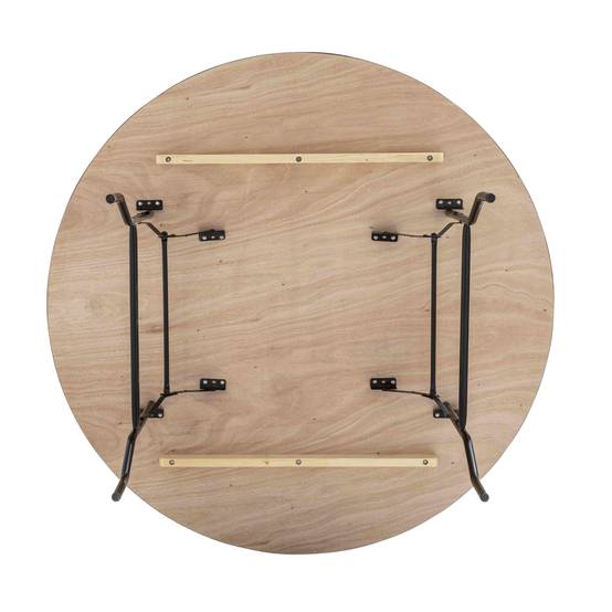 Oviala - Table pliante ronde en bois 10 places 170cm buffet traiteur REKKEM - Oviala - Image 3
