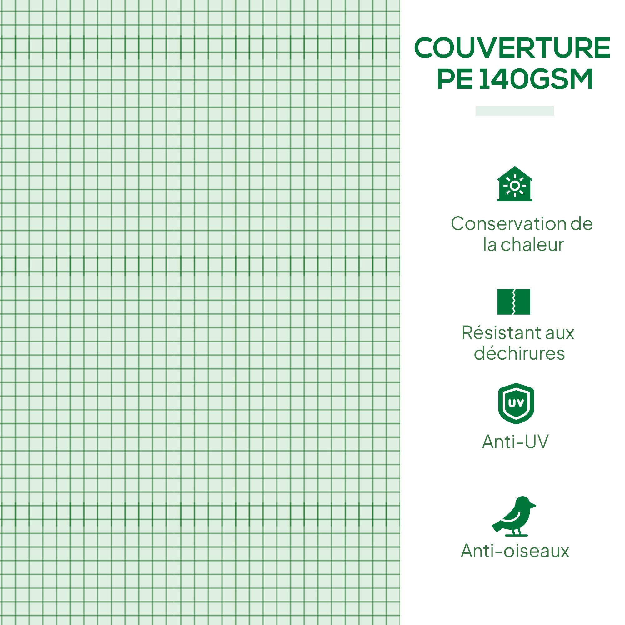 ComfortXL - Mini serre de jardin acier et PE vert 200 x 80 x 45 cm potager semis 4 aérations anti-UV - ComfortXL Outdoor Living - Image 6