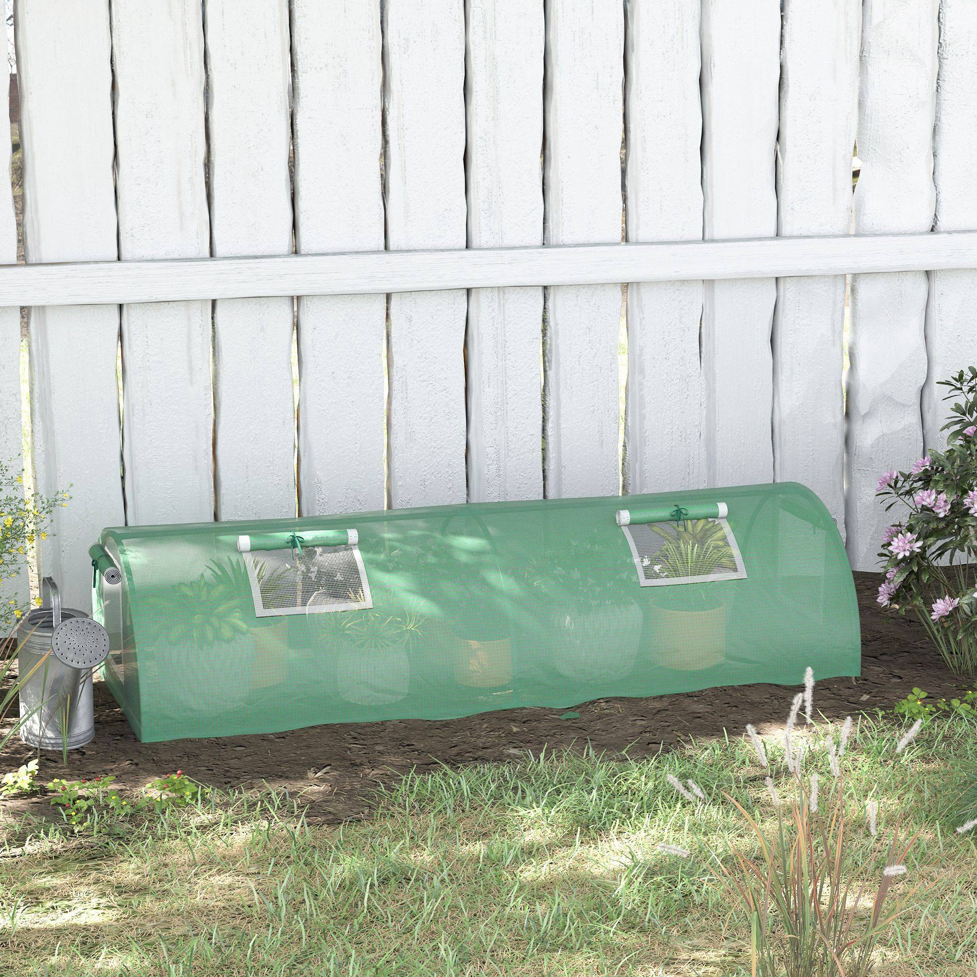 ComfortXL - Mini serre de jardin acier et PE vert 200 x 80 x 45 cm potager semis 4 aérations anti-UV - ComfortXL Outdoor Living - Image 3