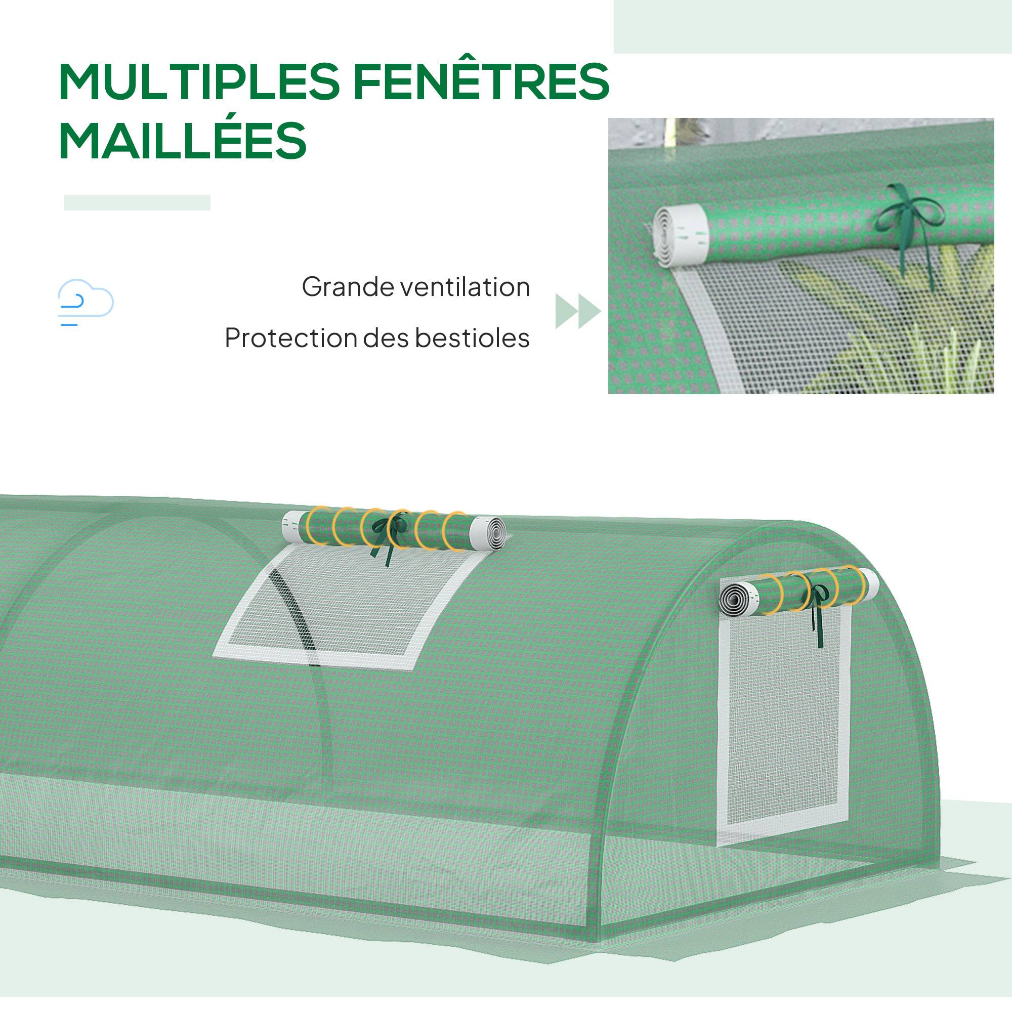 ComfortXL - Mini serre de jardin acier et PE vert 200 x 80 x 45 cm potager semis 4 aérations anti-UV - ComfortXL Outdoor Living - Image 7