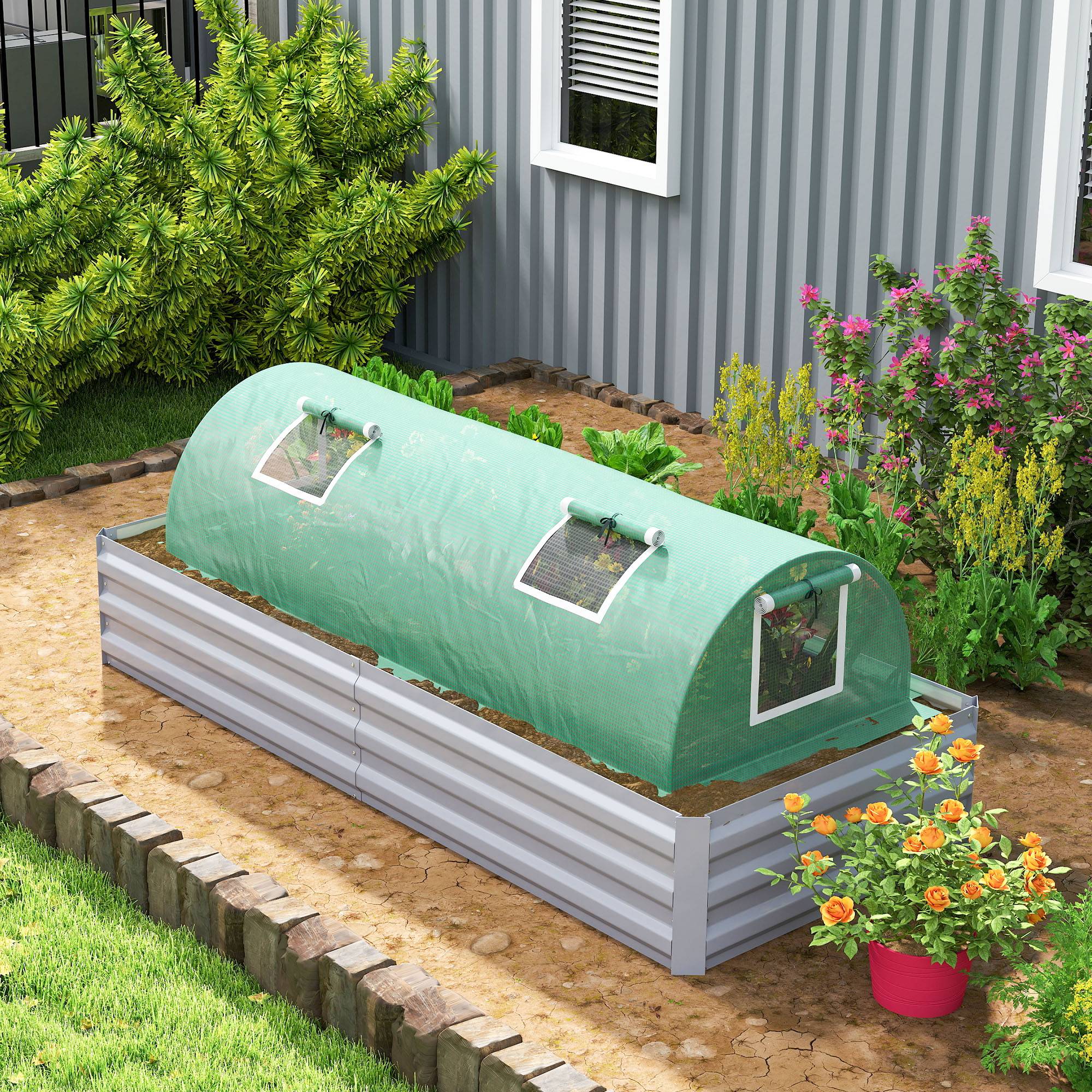 ComfortXL - Mini serre de jardin acier et PE vert 200 x 80 x 45 cm potager semis 4 aérations anti-UV - ComfortXL Outdoor Living - Image 10