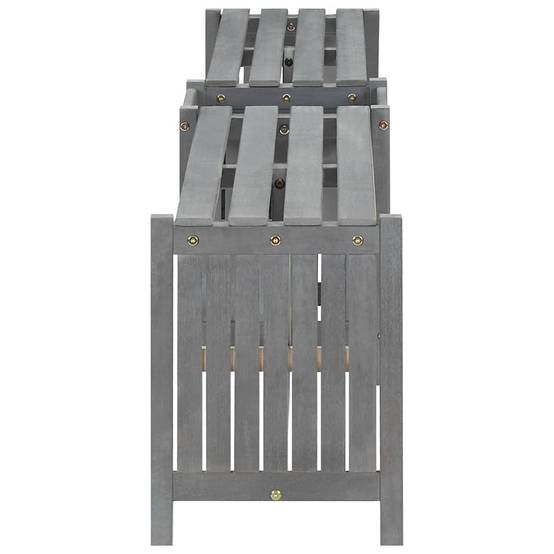 Banc d'Angle avec Pot de Fleurs Intégré Acacia Finition Grise 117 cm – ComfortXL Outdoor Living - Image 7